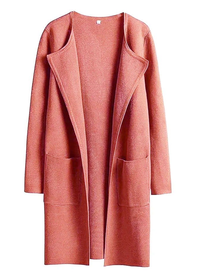 Bettina | Damen Kuschelige Winterstrickjacke mit Taschen