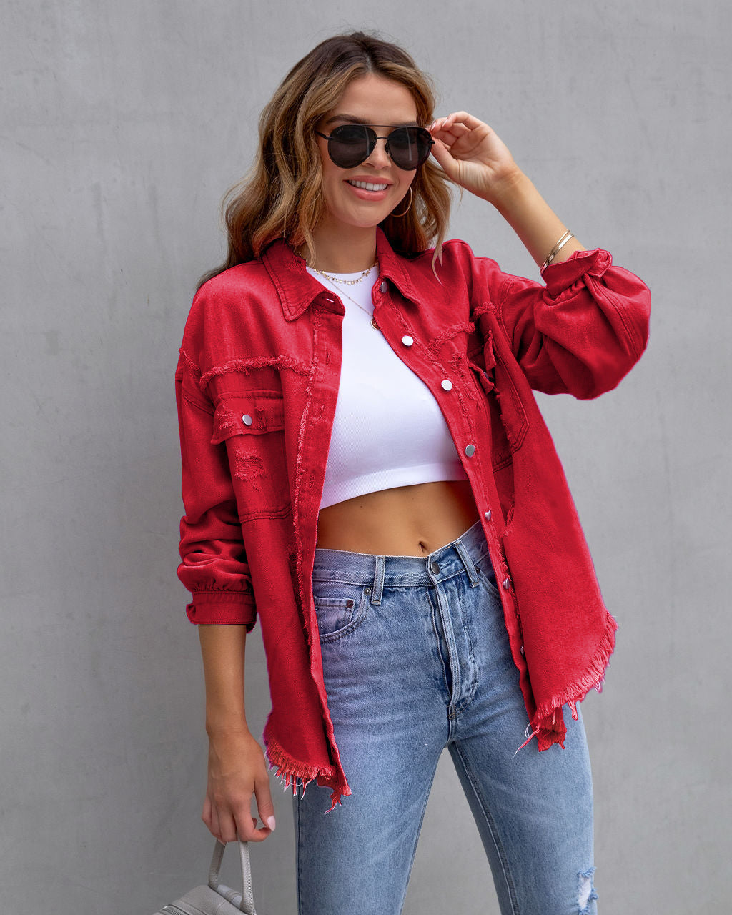 Pauline | Damen Winter Used-Jeansjacke