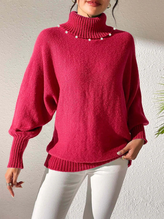 Maja | Damen Winterpullover mit Perlendetails
