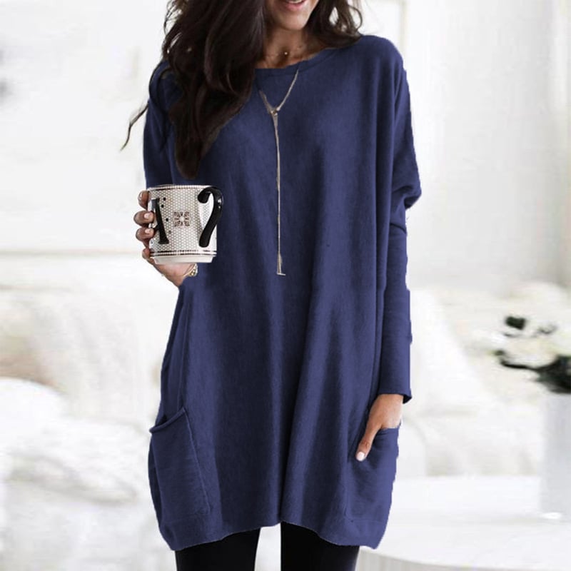 Stefanie | Bequemer Langer Pullover mit Taschen