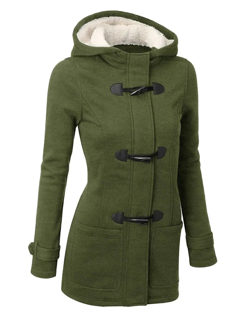 Felicia | Damen Winter-Dufflecoat aus Wolle mit Kapuze