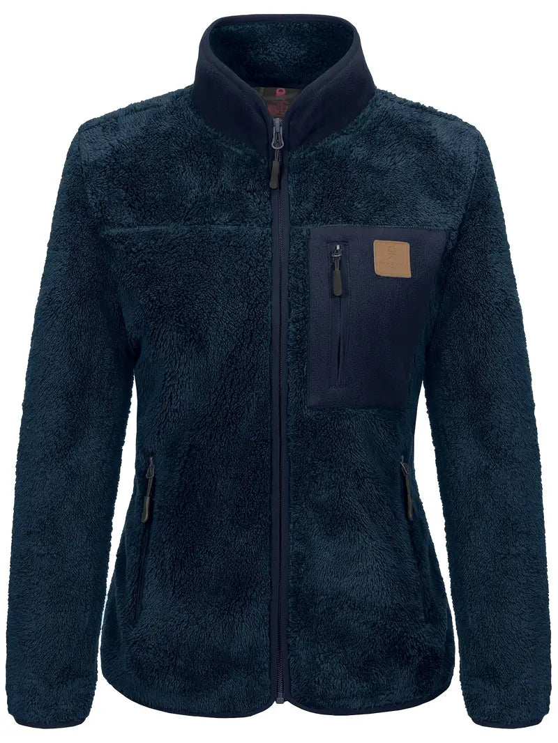 Christa | Damen Winter-Fleecejacke mit Reißverschlusstaschen