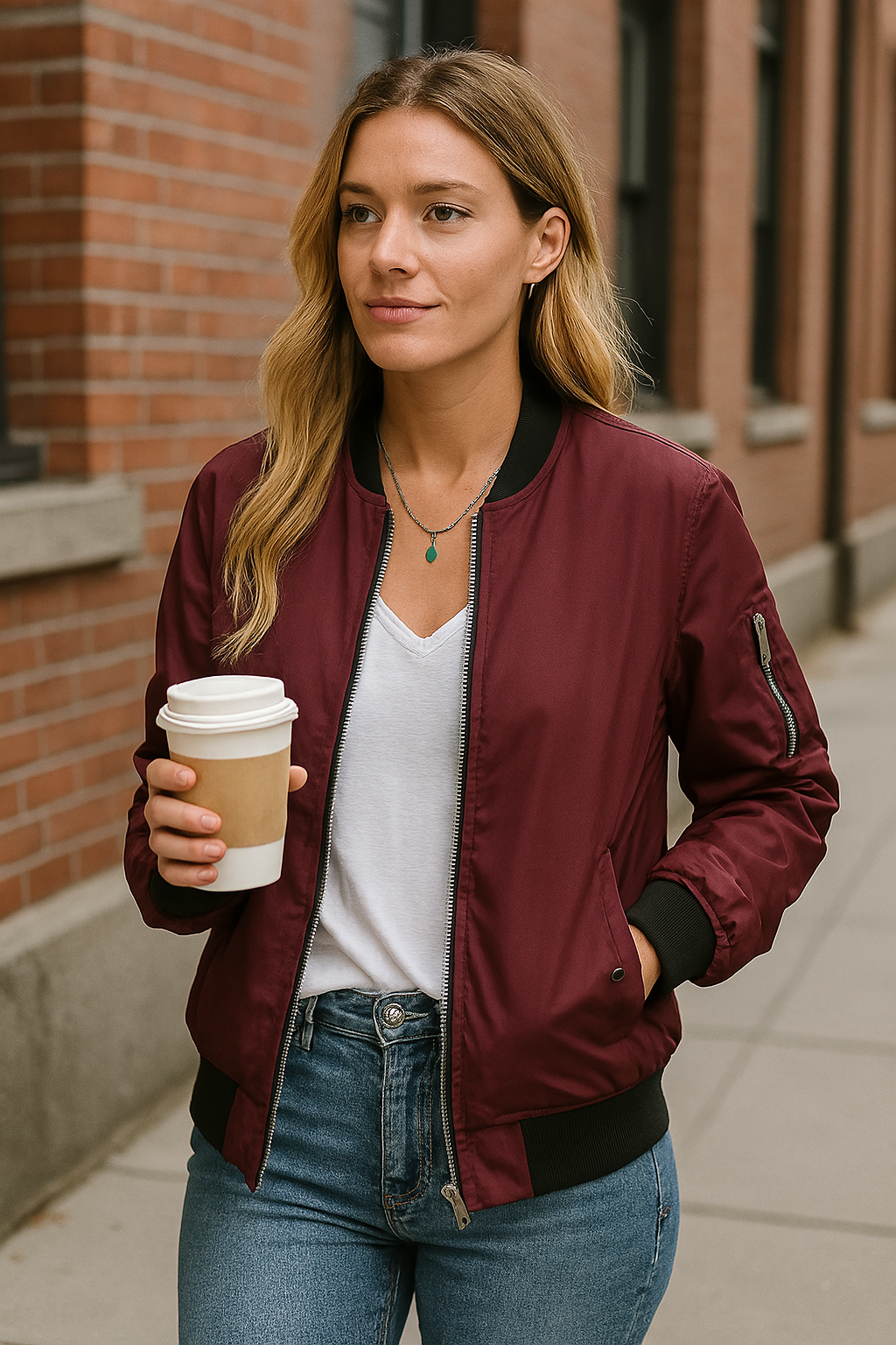 Lizy | Frauen Herbstjacke mit Reißverschluss und Taschen