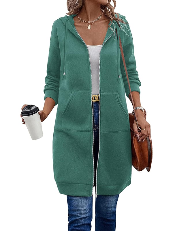Gabriela | Damen Lange Winterjacke mit Kapuze