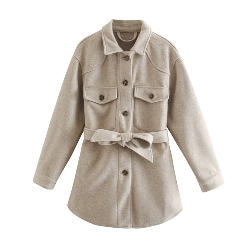 Barbara | Damen Lässiger Winter Mantel mit Gürtel