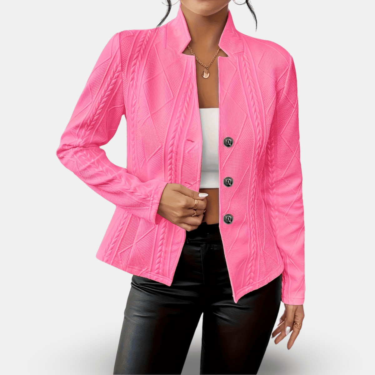 Jasmin | Damen Winterjacke mit Knöpfen und Schlanker Passform