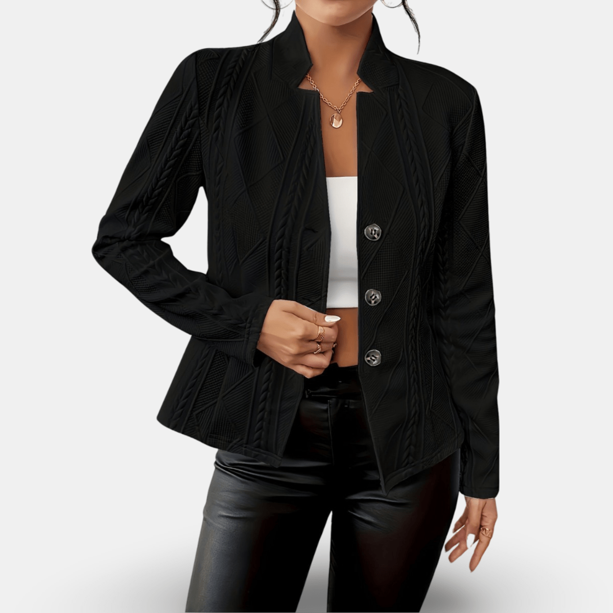 Jasmin | Damen Winterjacke mit Knöpfen und Schlanker Passform