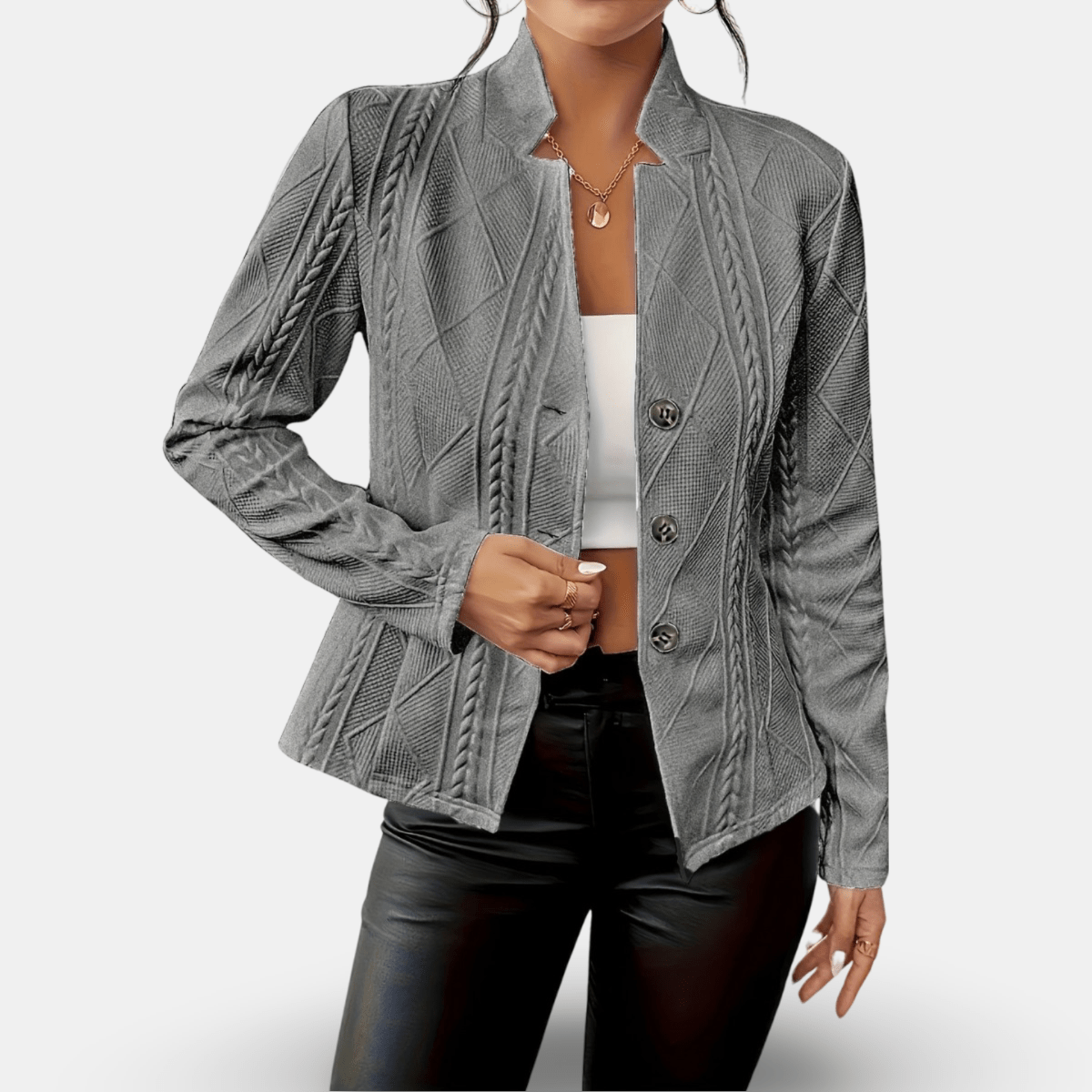 Jasmin | Damen Winterjacke mit Knöpfen und Schlanker Passform