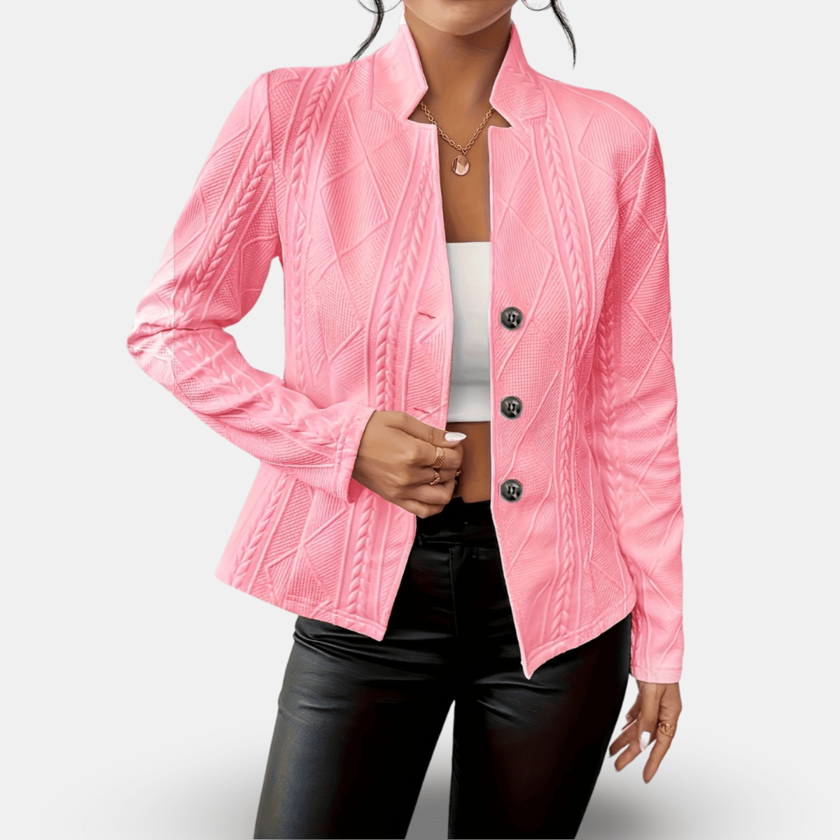 Jasmin | Damen Winterjacke mit Knöpfen und Schlanker Passform