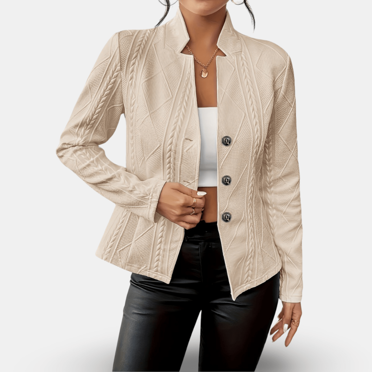 Jasmin | Damen Winterjacke mit Knöpfen und Schlanker Passform