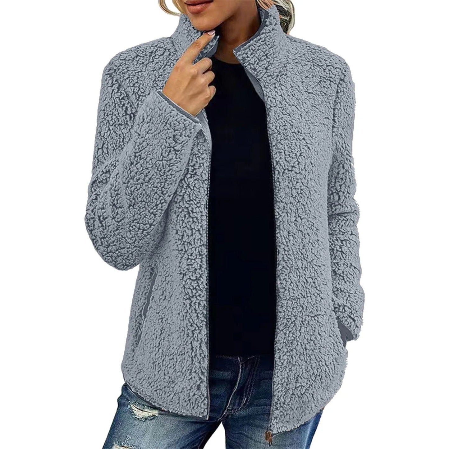 Carolina | Damen Winter Fleecejacke mit Reißverschluss