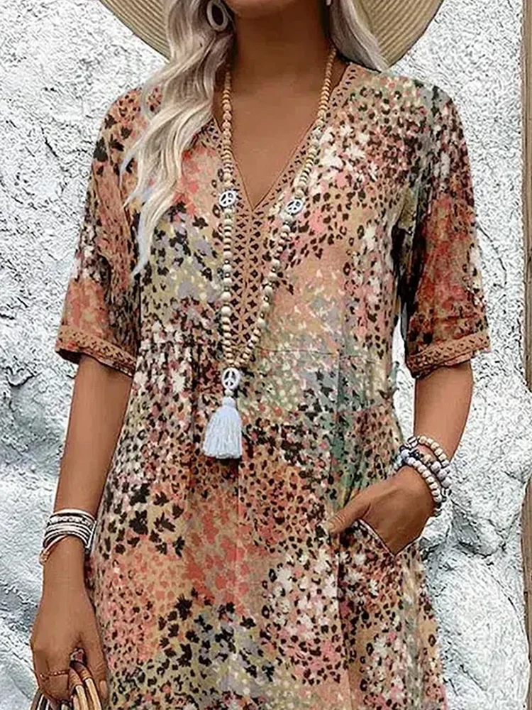 Angela | Stilvolles Sommer-Maxikleid mit Print