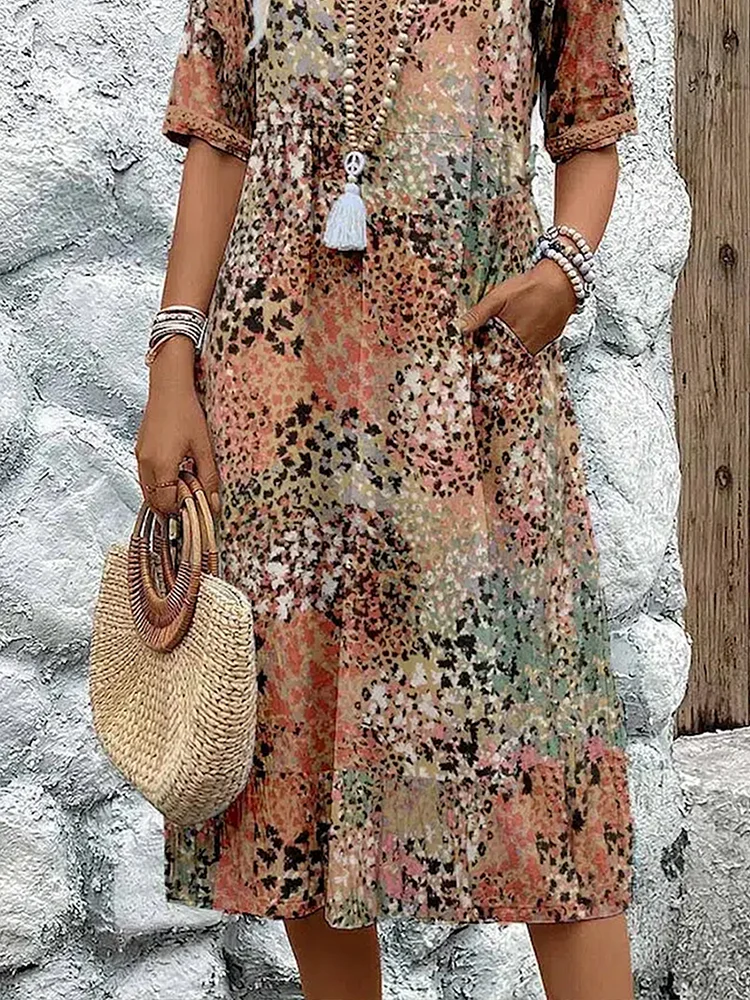 Angela | Stilvolles Sommer-Maxikleid mit Print