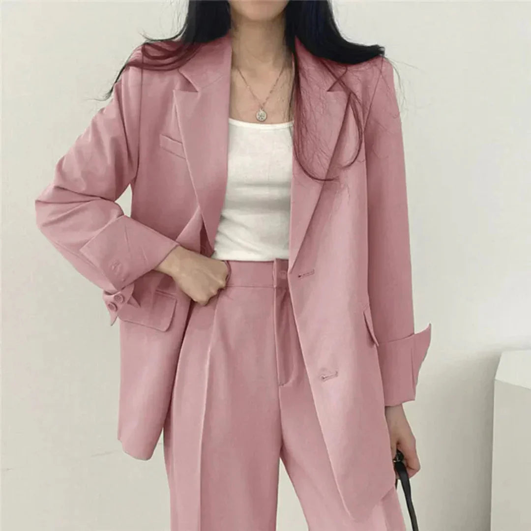 Karin | Damen Oversize Blazer und Hose mit weitem Bein