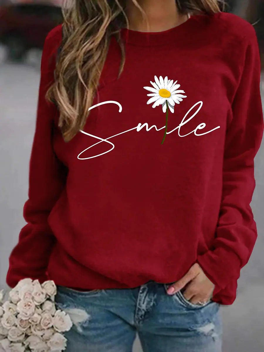 Elfriede | Damen Winter-Sweatshirt mit Smile-Motiv