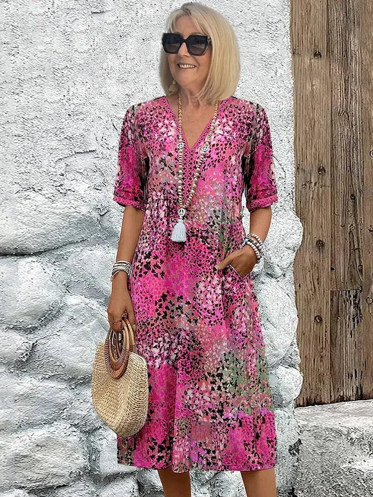 Angela | Stilvolles Sommer-Maxikleid mit Print