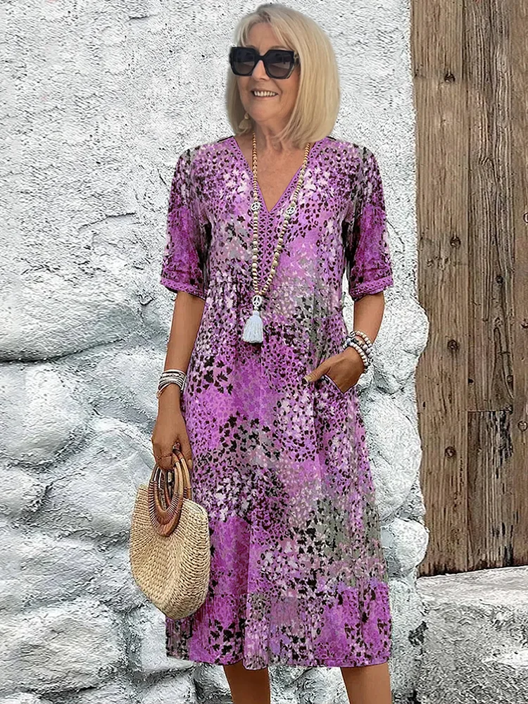 Angela | Stilvolles Sommer-Maxikleid mit Print