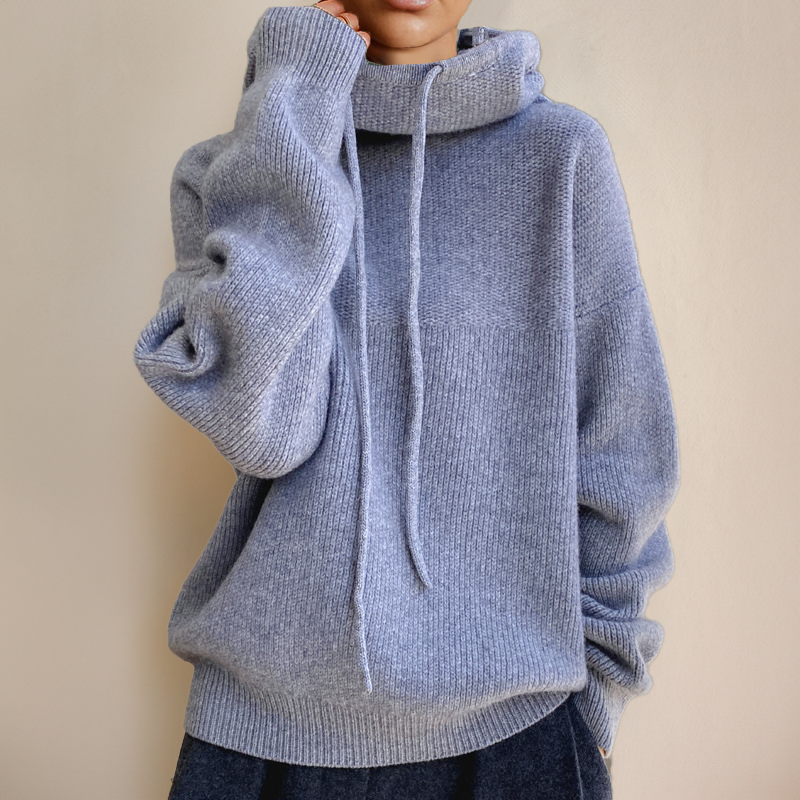 Nicole | Damen Winterpullover mit Kapuze und lockerem Schnitt