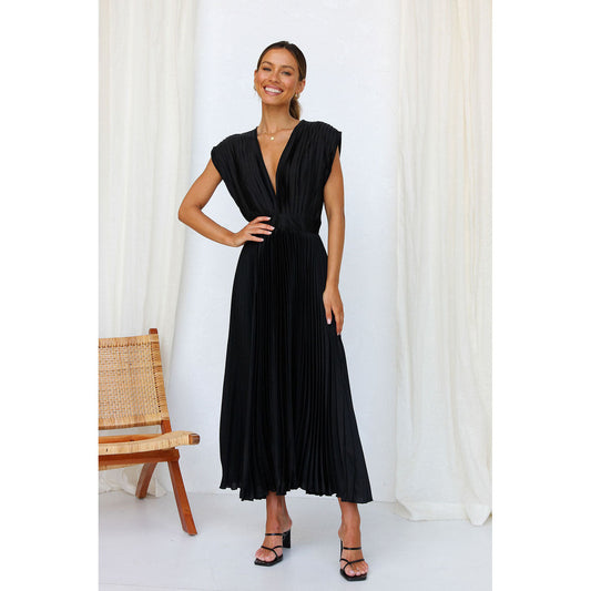 Regine | Elegantes Plissiertes Langkleid