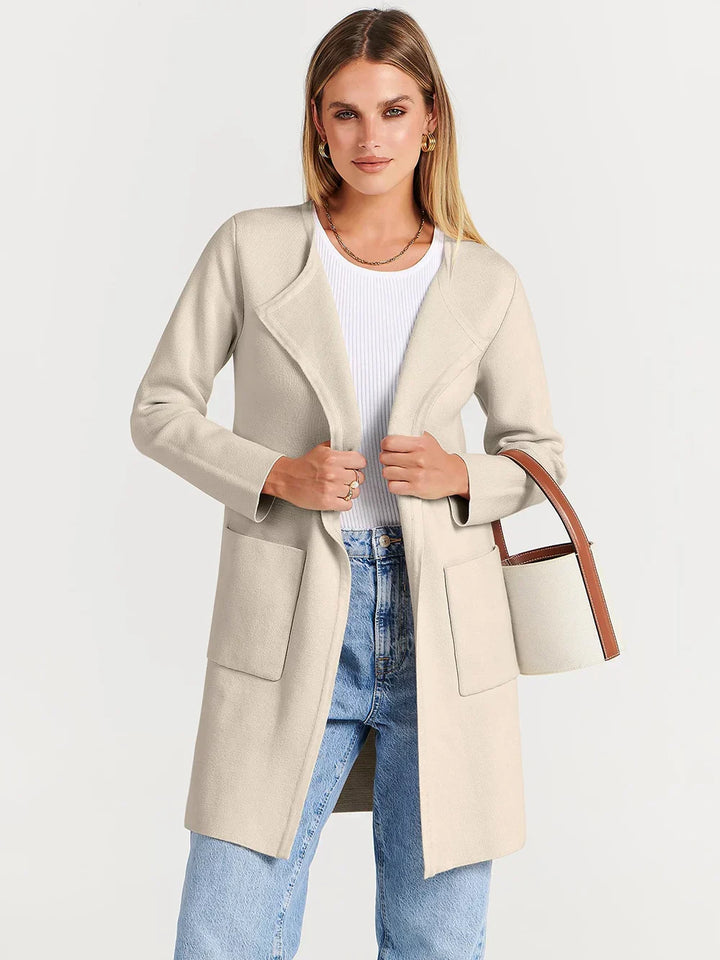 Bettina | Damen Kuschelige Winterstrickjacke mit Taschen