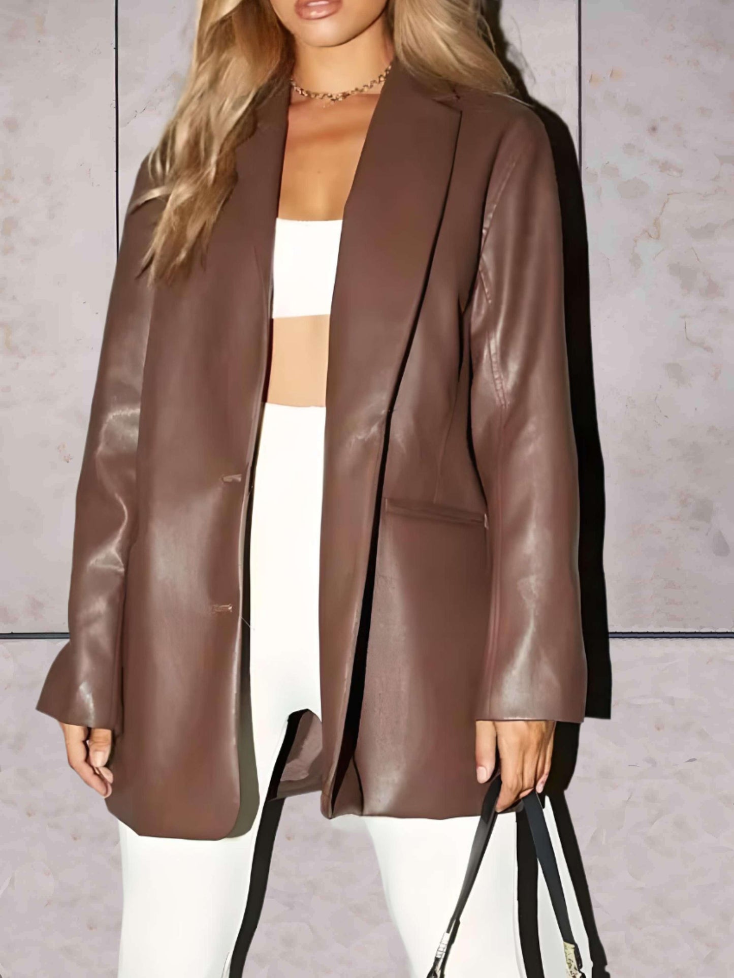 Katharina | Damen Winter-Blazer aus Kunstleder