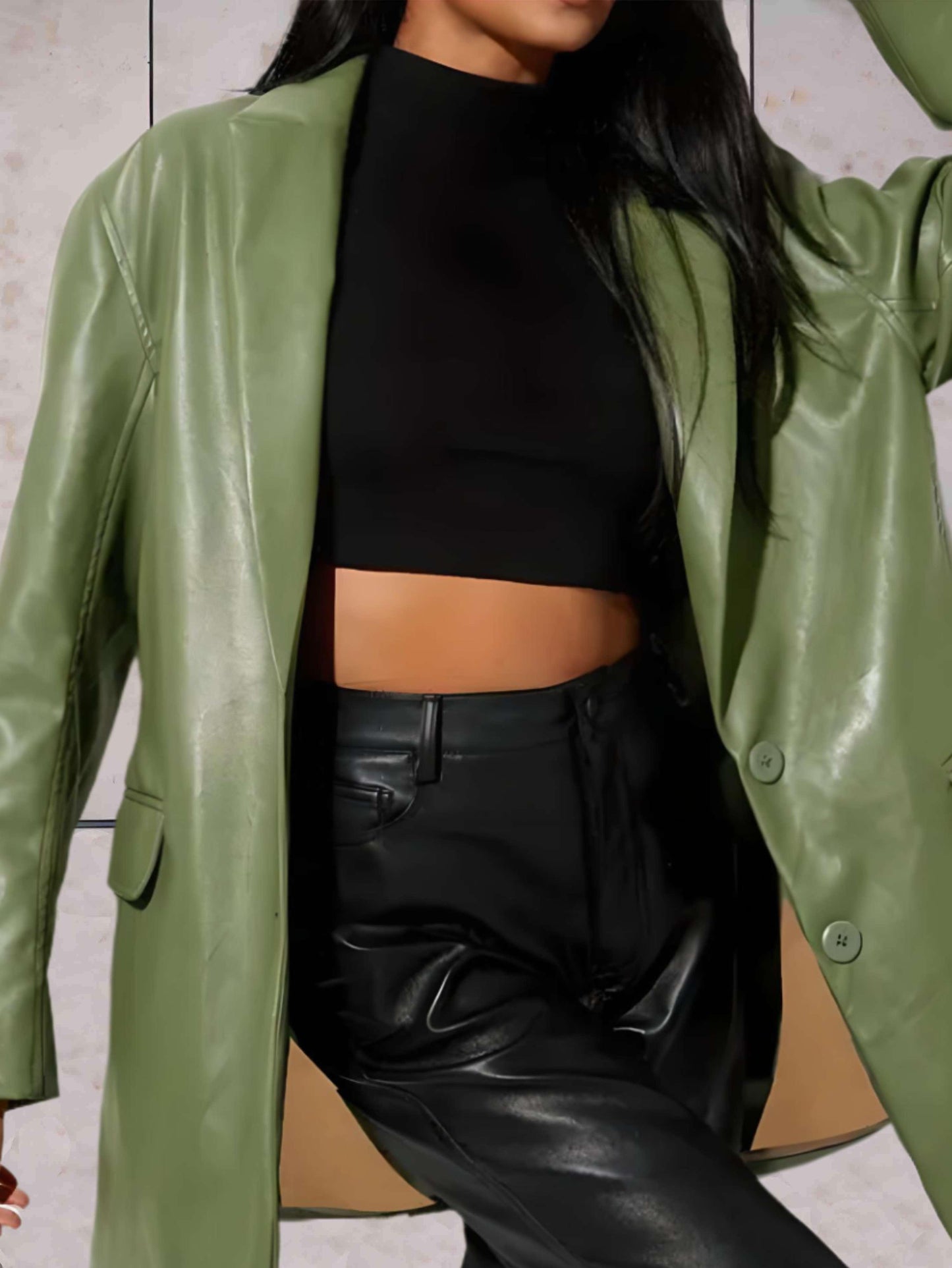 Katharina | Damen Winter-Blazer aus Kunstleder