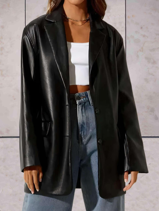 Katharina | Damen Winter-Blazer aus Kunstleder
