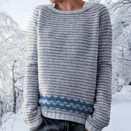 Greta | Damen Winterpullover mit Streifen und Lockerer Passform