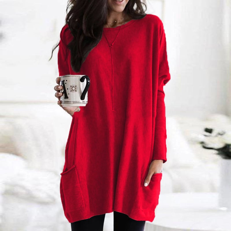 Stefanie | Bequemer Langer Pullover mit Taschen