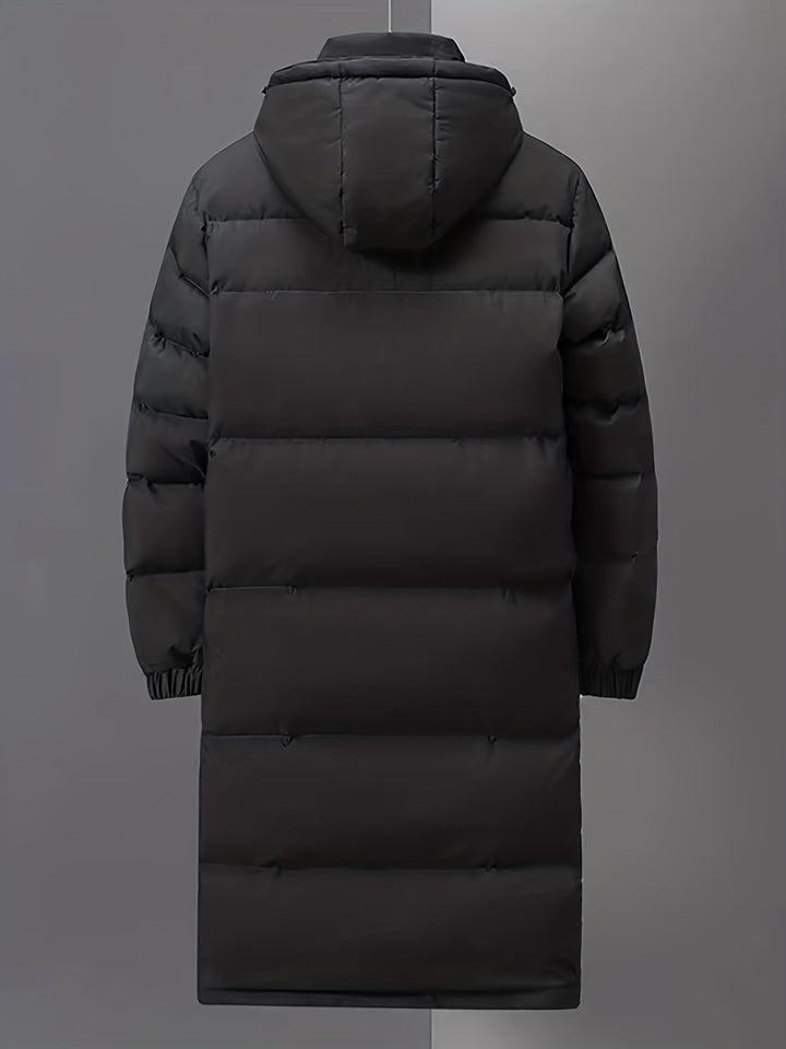 Angela | Damen Winter Langer Steppmantel mit Kapuze