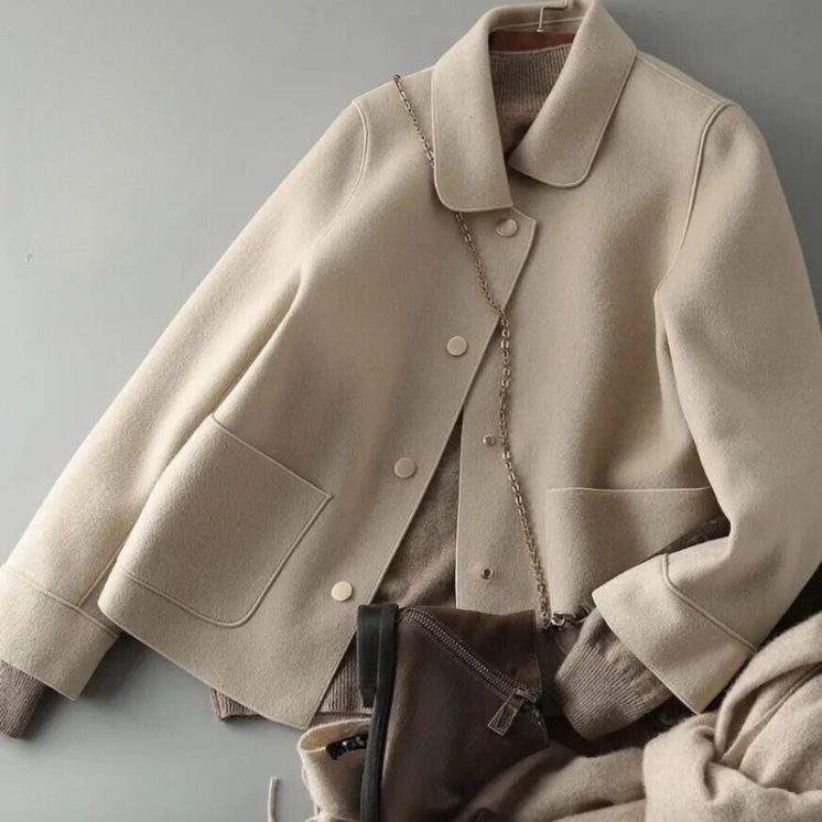 Alina | Damen Winter Wollmantel mit Lockerer Passform