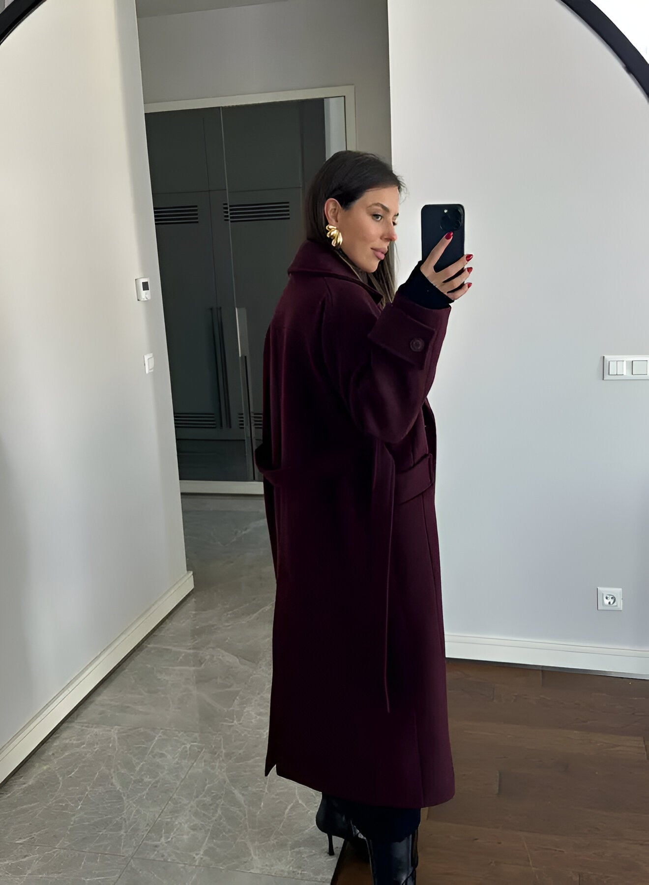 Marion | Damen Winter Trenchcoat mit Gürtel