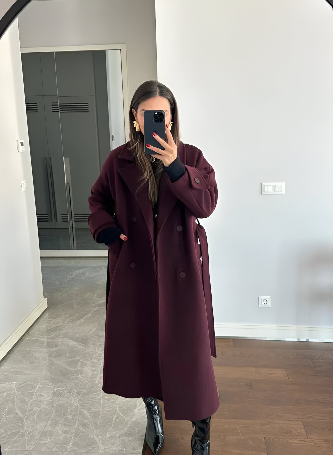 Marion | Damen Winter Trenchcoat mit Gürtel