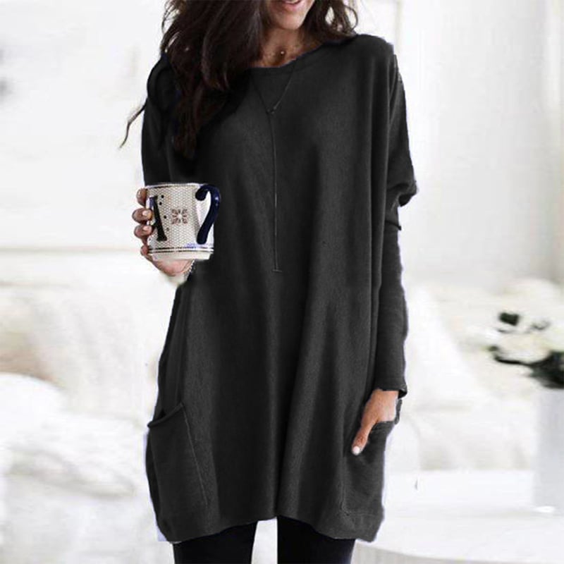 Stefanie | Bequemer Langer Pullover mit Taschen