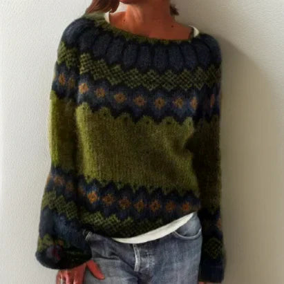Elfriede | Damen Gemütlicher Winter Strickpullover