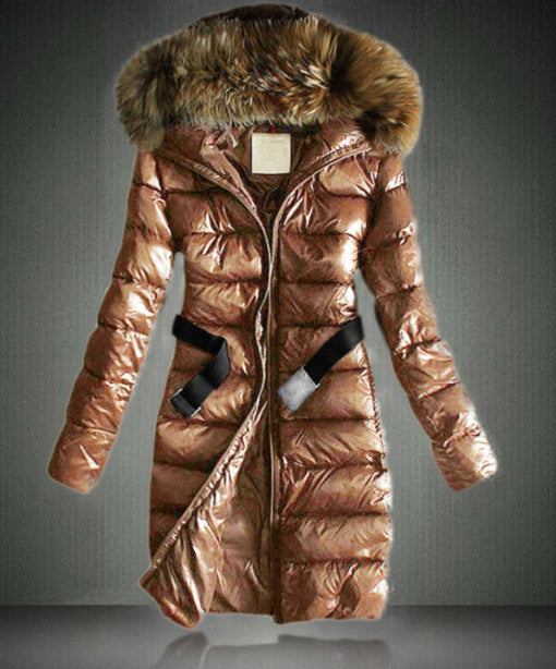 Julia | Damen Winter-Steppmantel mit Kapuze und Kunstfell