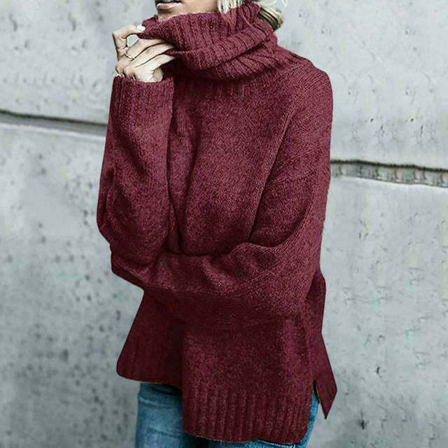 Greta | Damen Lockerer Rollkragen Winterpullover