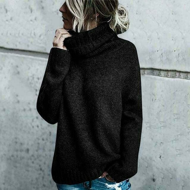 Greta | Damen Lockerer Rollkragen Winterpullover