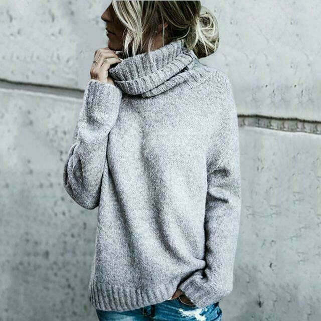 Greta | Damen Lockerer Rollkragen Winterpullover