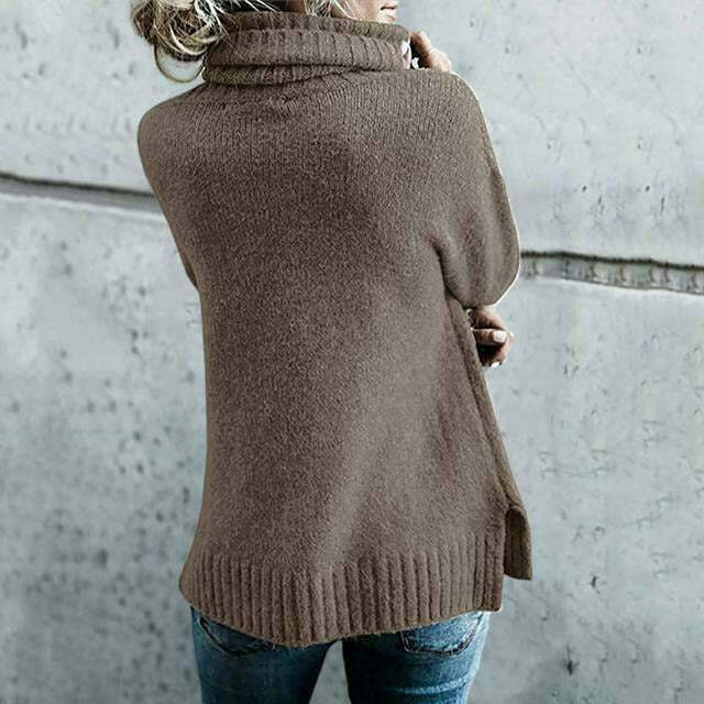 Greta | Damen Lockerer Rollkragen Winterpullover