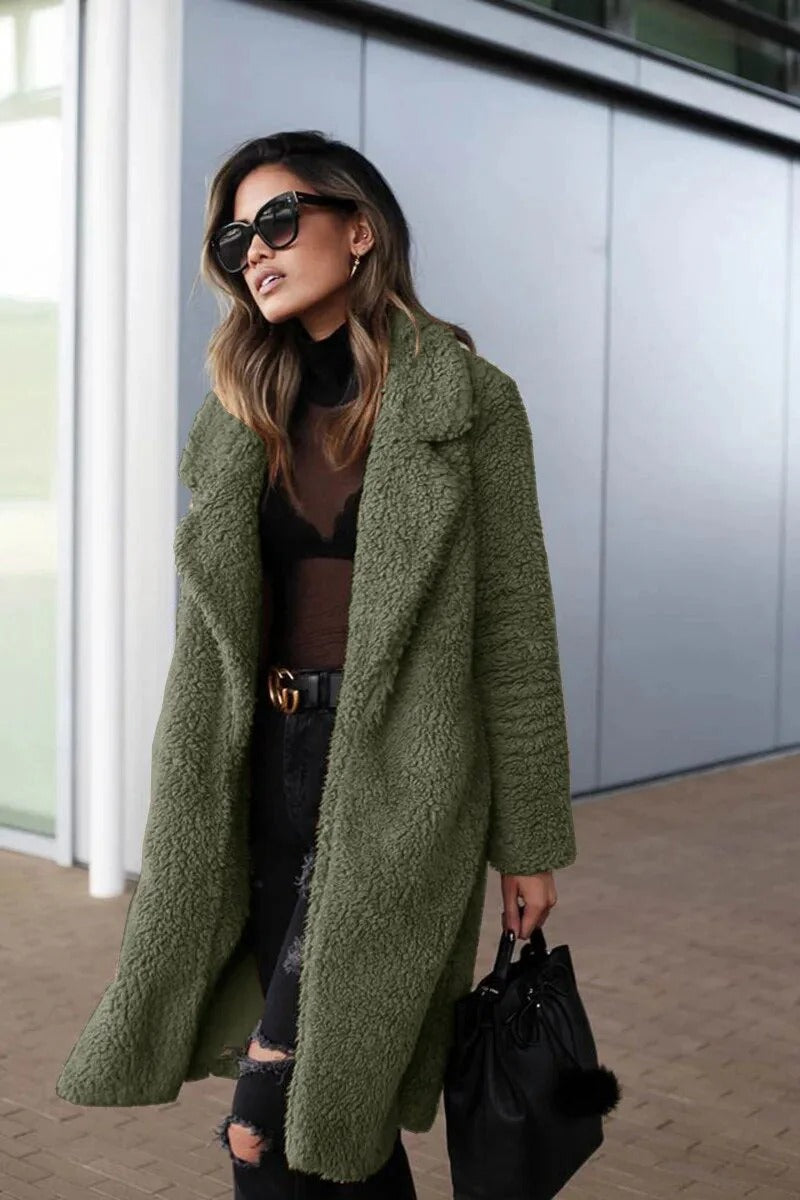 Yvonne | Damen Winter Teddy Mantel mit Lockerer Passform