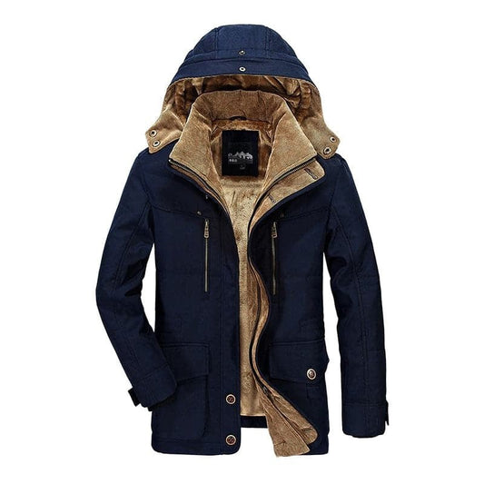 Ivone | Herren Winter Parka Jacke mit Kapuze und Fellfutter