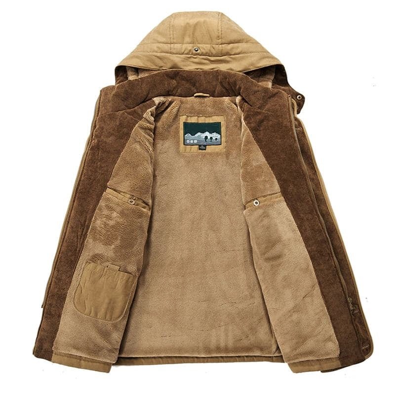 Ivone | Herren Winter Parka Jacke mit Kapuze und Fellfutter