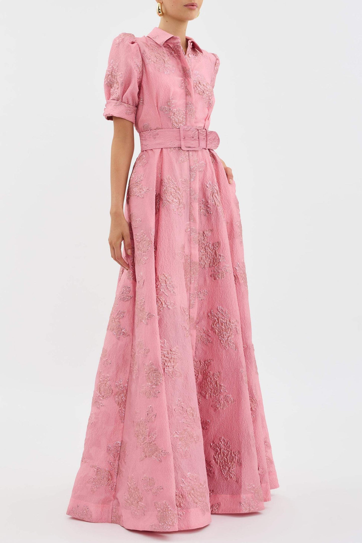 Karin | Elegantes Blumiges Jacquard-Kleid