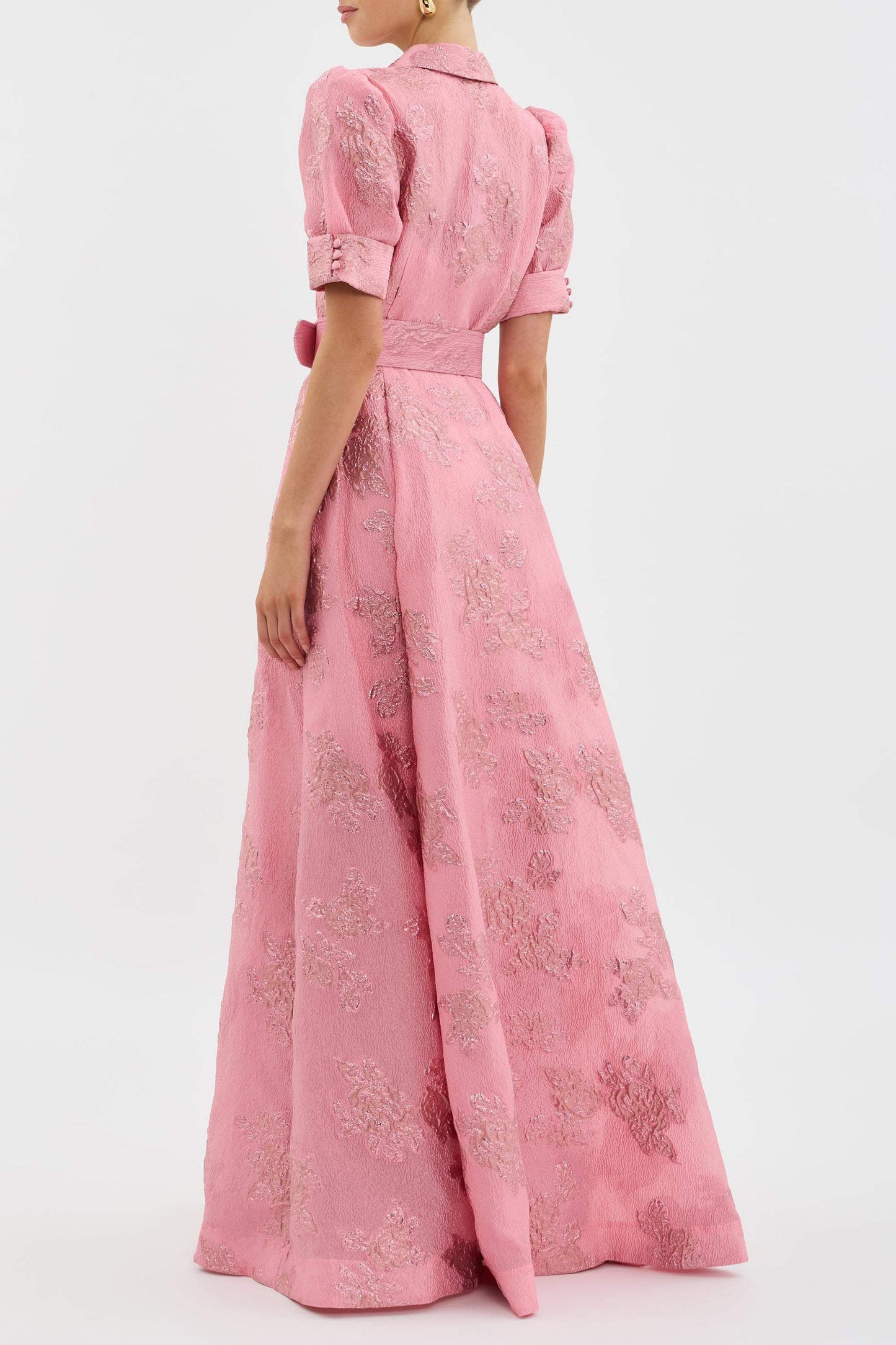 Karin | Elegantes Blumiges Jacquard-Kleid