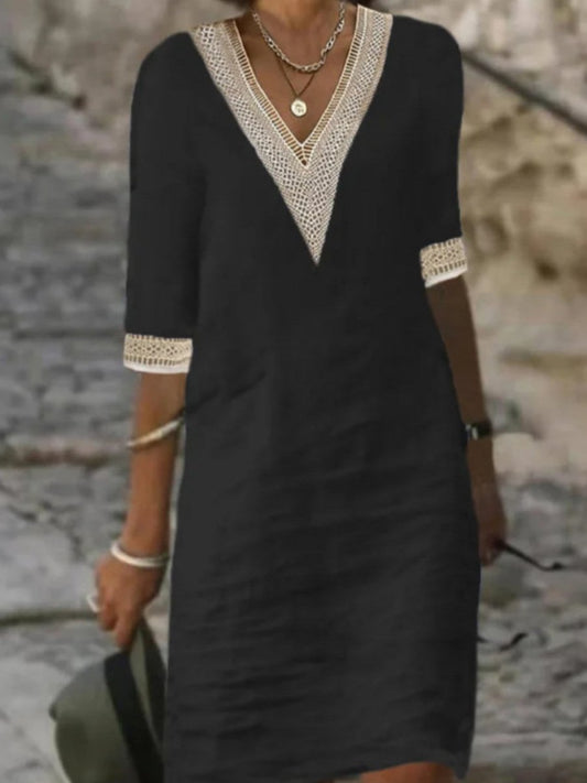 Franziska | Locker sitzendes Kleid mit Spitzenbesatz