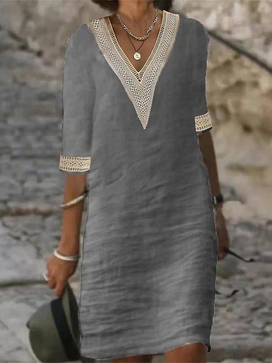 Franziska | Locker sitzendes Kleid mit Spitzenbesatz