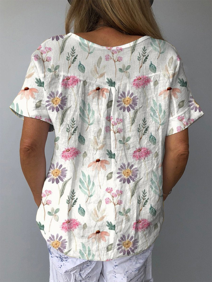 Beatrice | Vintage-Blumen-Freizeithemd für Damen