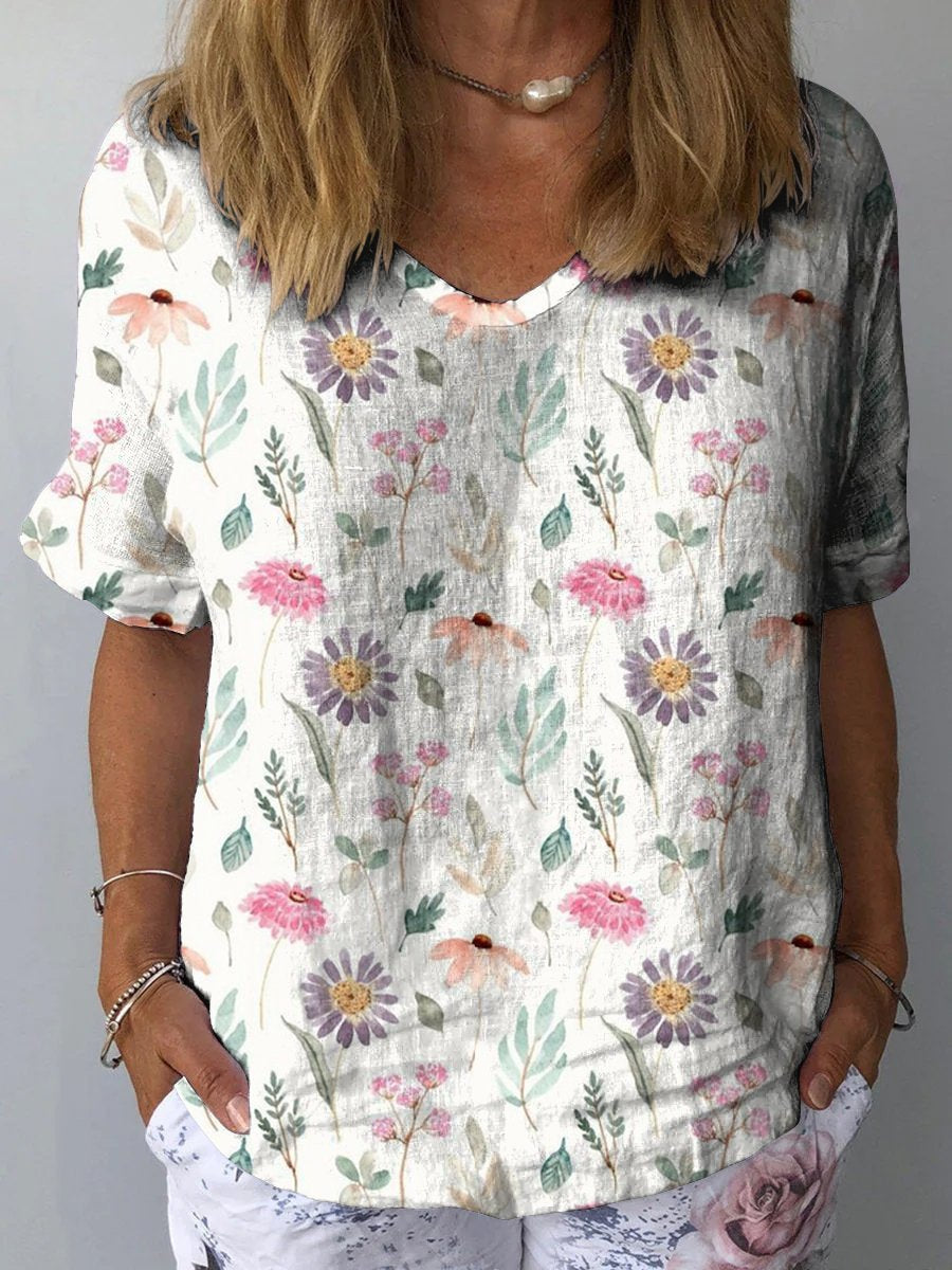 Beatrice | Vintage-Blumen-Freizeithemd für Damen