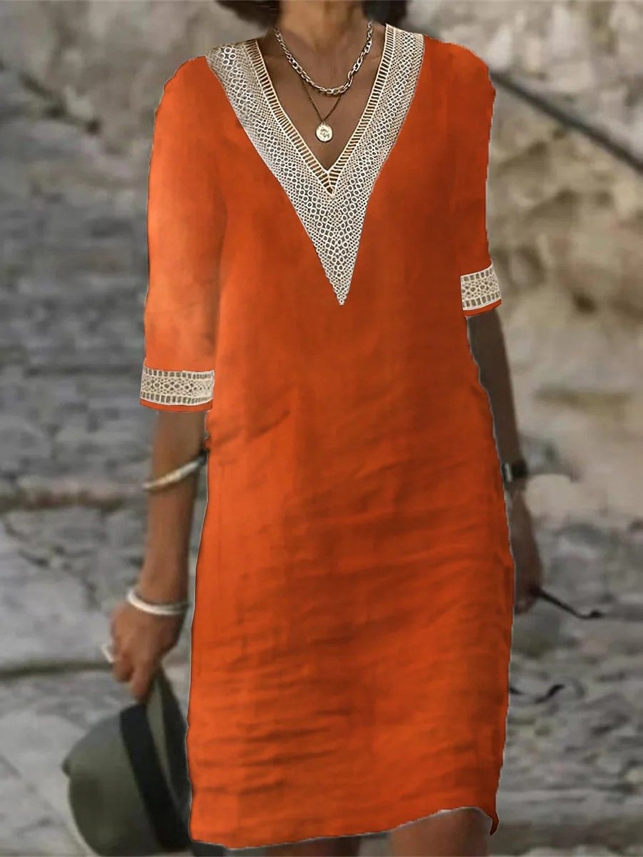Franziska | Locker sitzendes Kleid mit Spitzenbesatz